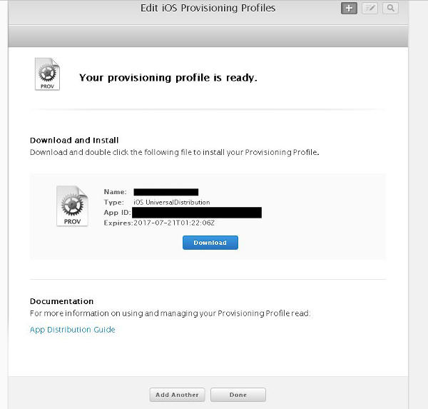 Profile is rady｜Provisioning Profile