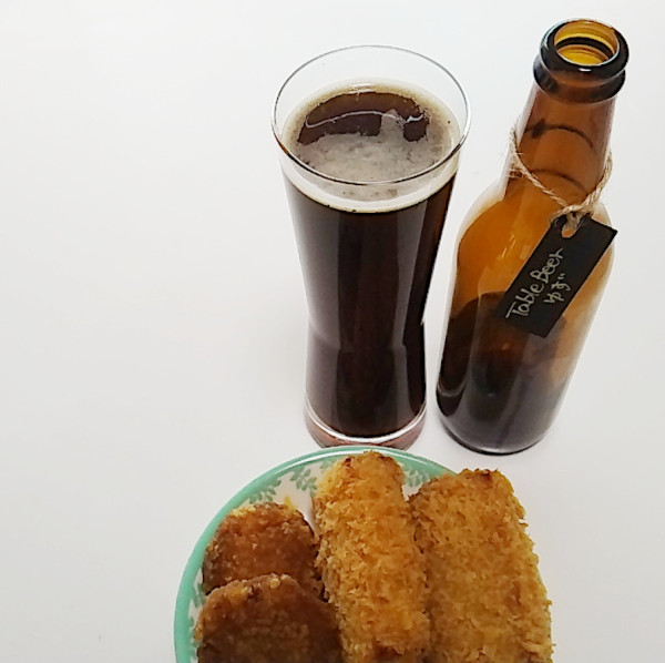 木島肉店のつくね、ハムカツとテーブル・ビア・ゆず（Table Beer Yuzu）｜ソングバード・ビール（SONGBIRD BEER）